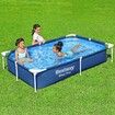 Bestway Swimming Pool Rectangular Above Ground Pools 221x150x43cm Steel Pro Frame Easy Set Up for Outdoor Backyard Kids Water Play Centre