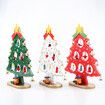 1 Pack Wooden Christmas Tree Tabletop Decoration Mini Ornaments for Festive Desktop (White)