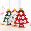 1 Pack Wooden Christmas Tree Tabletop Decoration Mini Ornaments for Festive Desktop (White)