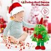 Animated Christmas Tree Singing Dancing Electric Plush Toy Lights Table Decorations Cute Funny Gifts Family Friends Entertainment