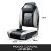 OGL 2pcs Folding Boat Seats Marine Helm Captain Foldable Swivel Chairs High Back Moulded Vinyl Flip Waterproof Fishing Seating Set