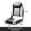 OGL 2pcs Folding Boat Seats Marine Captain Helm Swivel Foldable High Back Chairs Vinyl Moulded Waterproof Flip Seating Set