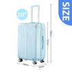 Carry On Suitcase Hard Shell Luggage Cabin Travel Baggage Lightweight Checked Bag 4 Wheel Rolling Trolley TSA Lock 20 Inch Pale Blue