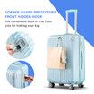 Carry On Suitcase Hard Shell Luggage Cabin Travel Baggage Lightweight Checked Bag 4 Wheel Rolling Trolley TSA Lock 20 Inch Pale Blue