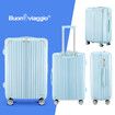 Carry On Suitcase Hard Shell Luggage Cabin Travel Baggage Lightweight Checked Bag 4 Wheel Rolling Trolley TSA Lock 20 Inch Pale Blue