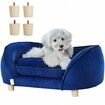 Pet Sofa, Dog Couch for Medium-Sized Dogs and Cats, 28x20x12 inch Soft Velvety Dog Sofa Bed, 37kg Loading Cat Sofa, Dark Blue