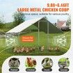 Large Metal Chicken Coop, 3x1.97x1.99 m Walk-in Chicken Run with Waterproof Cover, Spire Roof Hen House with Security Lock for Outdoor and Backyard, Farm, Duck Rabbit Cage Poultry Pen
