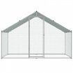 Large Metal Chicken Coop, 3x1.97x1.99 m Walk-in Chicken Run with Waterproof Cover, Spire Roof Hen House with Security Lock for Outdoor and Backyard, Farm, Duck Rabbit Cage Poultry Pen