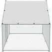Large Metal Chicken Coop, 3x1.97x1.99 m Walk-in Chicken Run with Waterproof Cover, Spire Roof Hen House with Security Lock for Outdoor and Backyard, Farm, Duck Rabbit Cage Poultry Pen