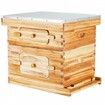 Bee Hive 20 Frame Bee Hives Starter Kit, Beeswax Coated Cedar Wood, 1 Deep + 1 Medium Bee Boxes Langstroth Beehive Kit, Transparent Acrylic Windows with Foundations for Beginners Pro Beekeepers