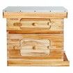 Bee Hive 20 Frame Bee Hives Starter Kit, Beeswax Coated Cedar Wood, 1 Deep + 1 Medium Bee Boxes Langstroth Beehive Kit, Transparent Acrylic Windows with Foundations for Beginners Pro Beekeepers