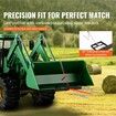 39" Hay Spear, Bale Spears 726kg Loading Capacity, Skid Steer Loader Tractor Bucket Attachment with 2pcs 17.5" Stabilizer Spears and 60" Chain, Quick Attach Spike Forks