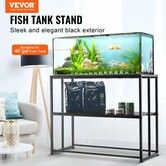 Aquarium Stand, 40 Gallon Fish Tank Stand, 36.5 x 18.5 x 29.5 in Steel Turtle Tank Stand, 335 lbs Load Capacity, Reptile Tank Stand with Storage, Hardware Kit, and Non-slip Feet, Black