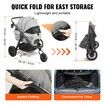Pet Stroller, 3 PU Wheels Dog Stroller Rotate with Brakes, 75 lbs Weight Capacity, Puppy Stroller with Pet Pad, Storage Basket and External Cup Holder, for Small to Medium Sized Dogs, Grey