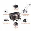 Cat Carrier with Wheels Airline Approved Rolling Pet Carrier 25 lbs Grey