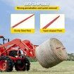 Pair Hay Spear 49" Bale Spear 3000 lbs Capacity, Bale Spike Quick Attach Square Hay Bale Spears 1 3/4", Red Coated Bale Forks, Bale Hay Spike with Hex Nut & Sleeve for Buckets Tractors Loaders