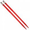 Pair Hay Spear 49" Bale Spear 3000 lbs Capacity, Bale Spike Quick Attach Square Hay Bale Spears 1 3/4", Red Coated Bale Forks, Bale Hay Spike with Hex Nut & Sleeve for Buckets Tractors Loaders