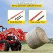 Hay Spear 49" Bale Spear 3000 lbs Capacity, Bale Spike Quick Attach Square Hay Bale Spears, Red Coated Bale Forks, Bale Hay Spike with 2 Stabilizer Spears