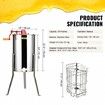 Manual Honey Extractor, 2/4 Frames Honey Spinner Extractor, Stainless Steel Beekeeping Extraction, Honeycomb Drum Spinner with Lid, Apiary Centrifuge Equipment with Height Adjustable Stand