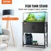 Aquarium Stand, 29 Gallon Fish Tank Stand, 28.7 x 16.5 x 30 in Steel and MDF Turtle Tank Stand, 242.5 lbs Load Capacity, Reptile Tank Stand with Storage Cabinet and Embedded Power Panel, Black