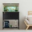 Aquarium Stand, 29 Gallon Fish Tank Stand, 28.7 x 16.5 x 30 in Steel and MDF Turtle Tank Stand, 242.5 lbs Load Capacity, Reptile Tank Stand with Storage Cabinet and Embedded Power Panel, Black