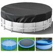 18 Ft Round Pool Cover,Solar Pool Covers for Above Ground Pools,Heavy Duty Winter Pool Cover Protector with Pool Accessories,PE Tarp Ideal for Waterproof and Dustproof (Black)