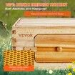 Bee Hive Medium Box Starter Kit, 100% Beeswax Coated Natural Cedar Wood, Langstroth Beehive Kit with 10 Frames and Foundations, Transparent Acrylic Bee Windows for Beginners and Pro Beekeepers