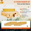 Bee Hive Medium Box Starter Kit, 100% Beeswax Coated Natural Cedar Wood, Langstroth Beehive Kit with 10 Frames and Foundations, Transparent Acrylic Bee Windows for Beginners and Pro Beekeepers