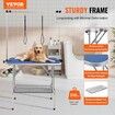 Pet Grooming Table Two Arms with Clamp, 915 x 610mm Dog Grooming Station, Foldable Pets Grooming Stand for Medium and Small Dogs, Free Two No Sit Haunch Holder with Grooming Loop, Bearing 150kg