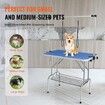 Pet Grooming Table Two Arms with Clamp, 915 x 610mm Dog Grooming Station, Foldable Pets Grooming Stand for Medium and Small Dogs, Free Two No Sit Haunch Holder with Grooming Loop, Bearing 150kg