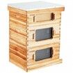 Bee Hive 30 Frame Bee Hives Starter Kit, Beeswax Coated Cedar Wood, 2 Deep + 1 Medium Bee Boxes Langstroth Beehive Kit, Transparent Acrylic Windows with Foundations for Beginners Pro Beekeepers