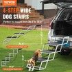 Dog Stair for Cars 4-step Folding Dog Steps Aluminum Loads up to 250 lbs, Foldable 26.8-34.8 in Adjustable Height