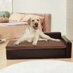 Pet Sofa, Dog Couch for Large-Sized Dogs and Cats,  40 x 23 x 13 inch, Soft Leather Dog Sofa Bed, 50 kg Loading Cat Sofa, Black