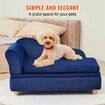 Pet Sofa, Dog Couch for Medium-Sized Dogs and Cats, 30x18x16 inch Soft Velvety Dog Sofa Bed, 37kg Loading Cat Sofa, Blue