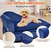 Pet Sofa, Dog Couch for Medium-Sized Dogs and Cats, 30x18x16 inch Soft Velvety Dog Sofa Bed, 37kg Loading Cat Sofa, Blue