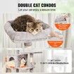 Cat Tree 160 cm Cat Tower with 2 Cat Condos Scratching Post Light Grey