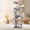 Cat Tree 160 cm Cat Tower with 2 Cat Condos Scratching Post Light Grey