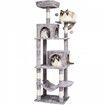 Cat Tree 160 cm Cat Tower with 2 Cat Condos Scratching Post Light Grey