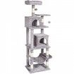 Cat Tree 160 cm Cat Tower with 2 Cat Condos Scratching Post Light Grey