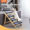 Wood Pet Stairs/Pet Steps, 2-in-1 Foldable Wooden Dog Stair for Beds, Sofa and Cars, Dog Stairs & Ramp with 4 Steps for Small Medium Large Pet, up to 150 lbs