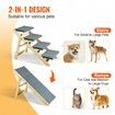 Wood Pet Stairs/Pet Steps, 2-in-1 Foldable Wooden Dog Stair for Beds, Sofa and Cars, Dog Stairs & Ramp with 4 Steps for Small Medium Large Pet, up to 150 lbs