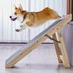 Wood Pet Stairs/Pet Steps, 2-in-1 Foldable Wooden Dog Stair for Beds, Sofa and Cars, Dog Stairs & Ramp with 4 Steps for Small Medium Large Pet, up to 150 lbs