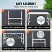 Goat & Sheep Stand, 47x23 inch Livestock Stand, Metal Livestock Milking and Shearing Stand 21" to 33" Adjustable Height, with Headpiece and Nose Loop, 500lbs Loading Weight, White