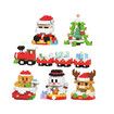 6 In 1 Christmas Building Bricks Set Kid Compatible Christmas Decor with Santa  Snowman Gingerbread Man and Elk Figures