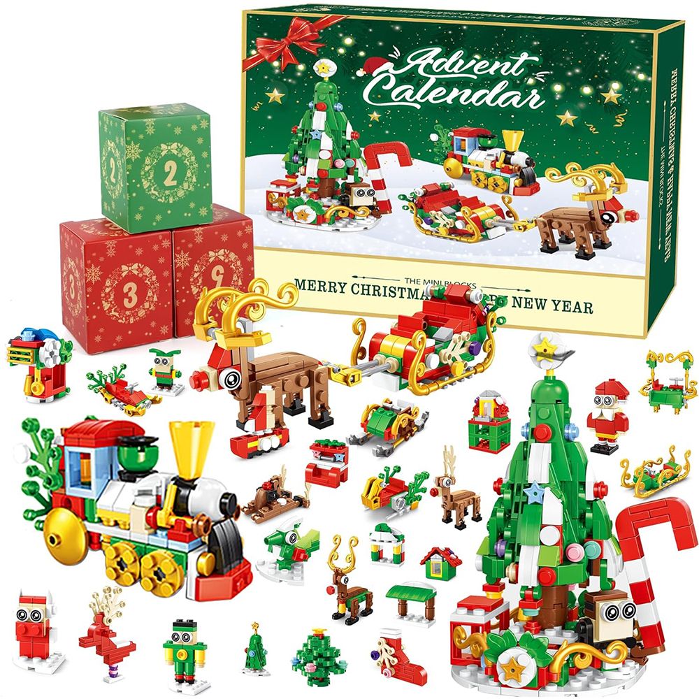 Advent Calendar 2024 Building Blocks Kit, 24 Days Surprise Christmas ...