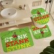 4 Pcs Christmas Grinch Shower Curtain Rug Bath Mat Toilet Lid Cover for Bathroom Decorations