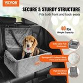 Dog Booster Car Seat Pet Car Seat for Small Medium Dog up to 18.1 kg Gray