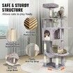 Cat Tree 154 cm Cat Tower with Cat Condo Sisal Scratching Post Light Grey