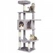 Cat Tree 154 cm Cat Tower with Cat Condo Sisal Scratching Post Light Grey