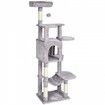 Cat Tree 154 cm Cat Tower with Cat Condo Sisal Scratching Post Light Grey